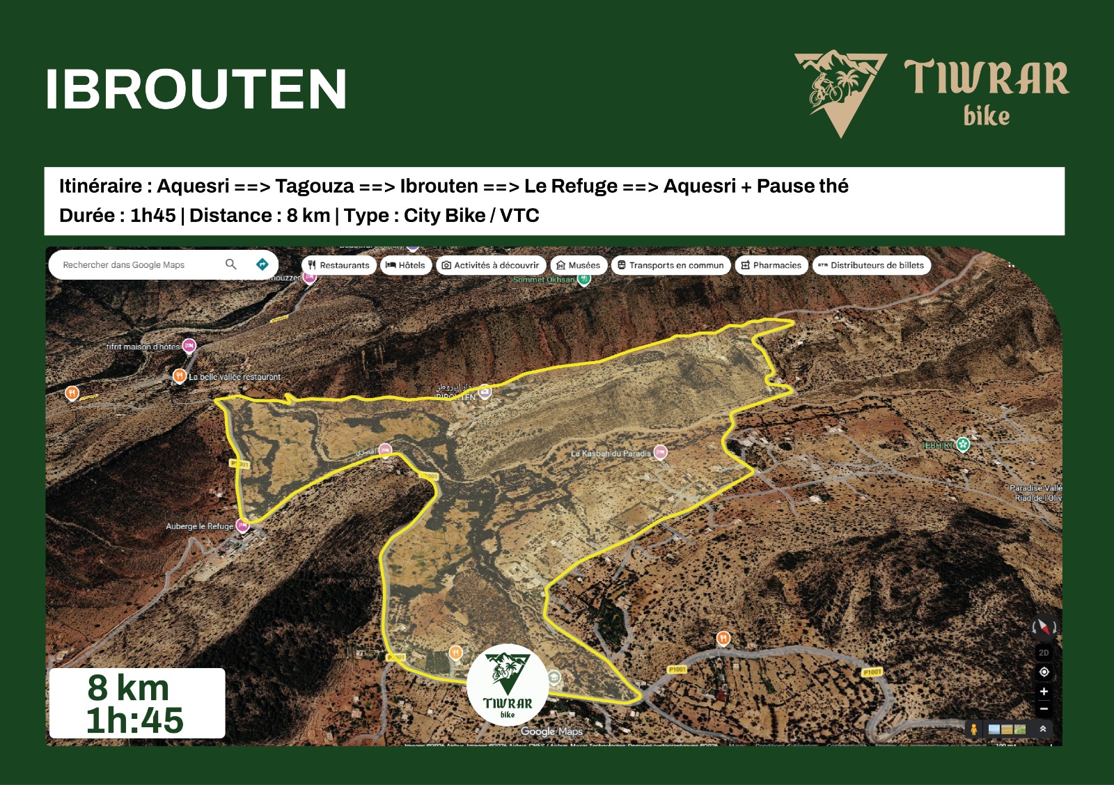 Carte topographique Circuit IBROUTEN