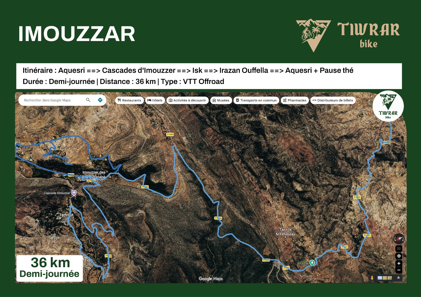Carte topographique Circuit IMOUZZAR