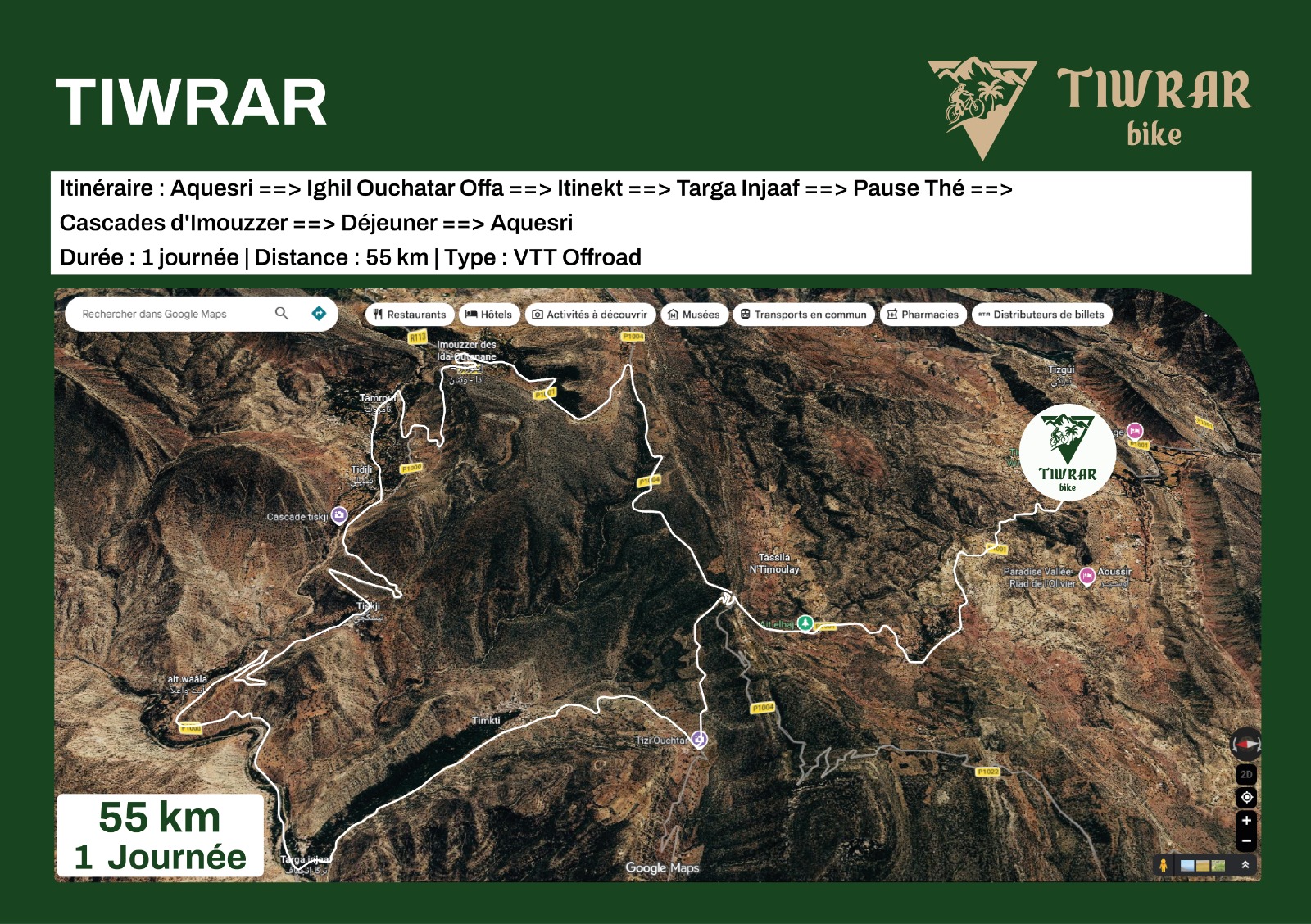 Carte topographique Circuit TIWRAR